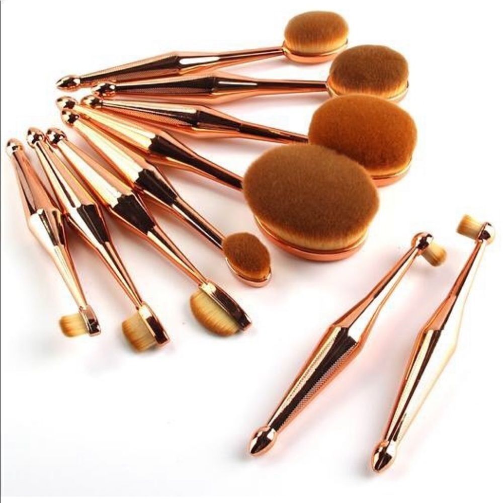 Rose Gold Mermaid Makeup 10 piece Brush set